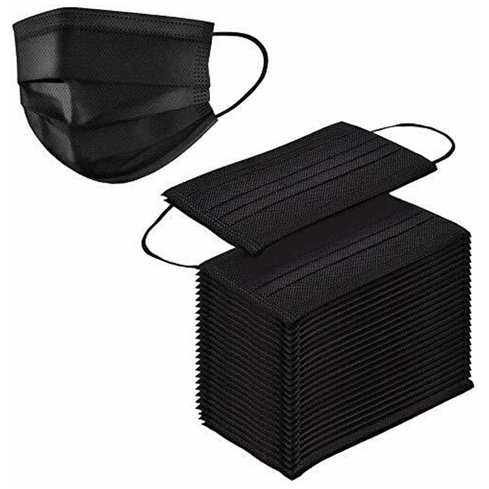 Black Disposable Face Masks x50