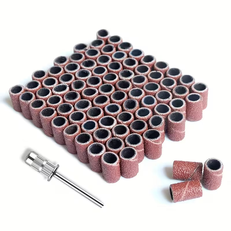 Sanding Bands - 180 Grit - For electric drill - 100pcs Incl drill bit